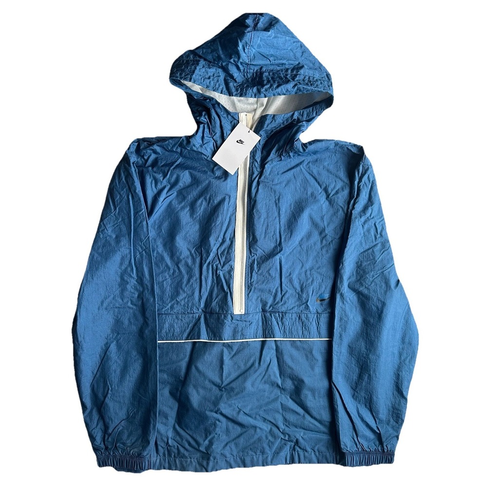 Nike Windbreaker Jacket Sportswear Essentials Anorak Blue 1/2 Zip $180 Men's L